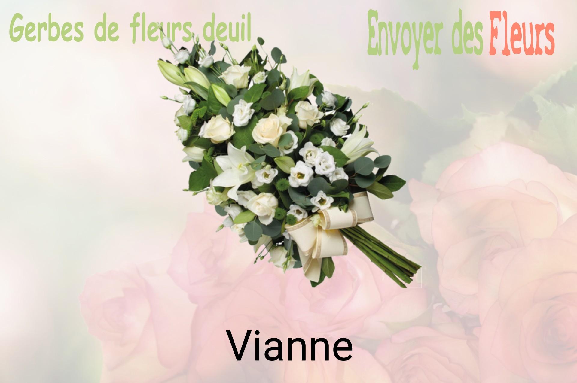 Gerbe de fleurs de deuil livrée à Vianne